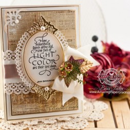 Fall Card Making Ideas by Becca Feeken using Quietfire Design How Beautiful Leaves Grow Old and Spellbinders Oval Bliss and Sparkle