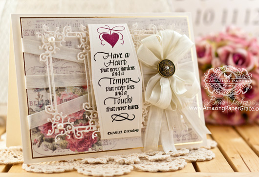 Card Making Ideas by Becca Feeken using Quietfire Design - Have a Heart That Never Hardens and Spellbinders Blooming Collection and Belly Band Two - www. amazingpapergrace.com