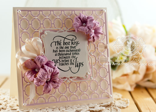 Card Making Ideas by Becca Feeken using Quietfire Design (The Best Kiss) and Spellbinders Labels One Card Front - tutorial at  www.amazingpapergrace.com