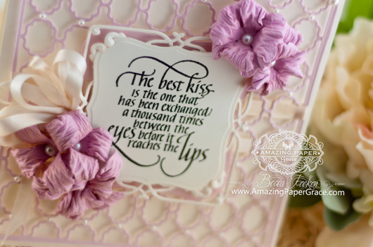 Card Making Ideas by Becca Feeken using Quietfire Design (The Best Kiss) and Spellbinders Labels One Card Front - tutorial at  www.amazingpapergrace.com