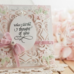 Card making ideas by Becca Feeken using Quietfire Design - When I Saw This and Spellbinders Diamond Floral - www.amazingpapergrace.com