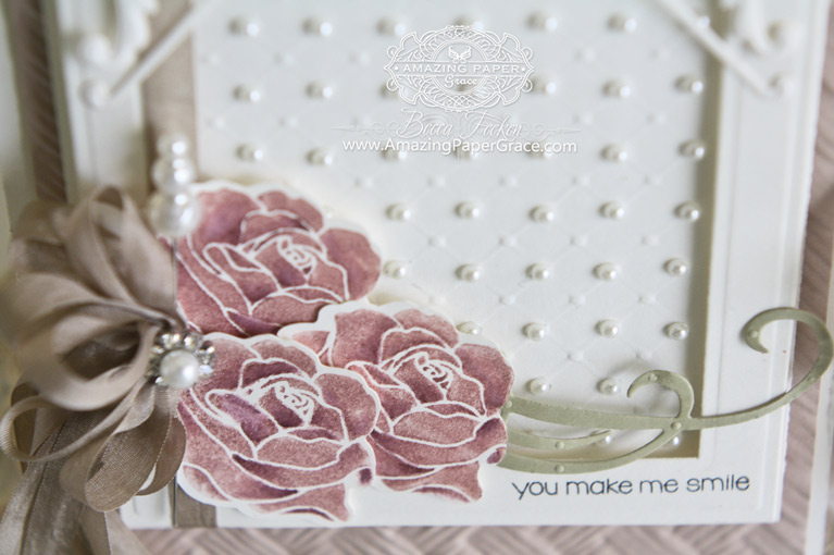 Card Making Ideas by Becca Feeken using Penny Black Petal Power, Penny Black - Snippets, Spellbinders Basket Weave 3D Embossing Folder, Spellbinders Framed Canvas, Spellbinders 5 x 7 Matting Basics A, Spellbinders Imperial Square - www.amazingpapergrace.com