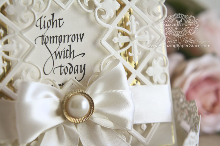 Card Makiing Ideas by Becca Feeken using Quietfire Design (Light Tomorrow with Today) and Spellbinders Pierced Squares, Spellbinders Gothic Border - www.amazingpapergrace.com