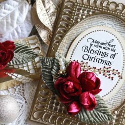 Christmas Card Making Ideas by Becca Feeken using Spellbinders Bella Rose Layering Frame Large and Spellbinders Hemstitch Circles - full supply list at www.amazingpapergrace.com/?p=32837