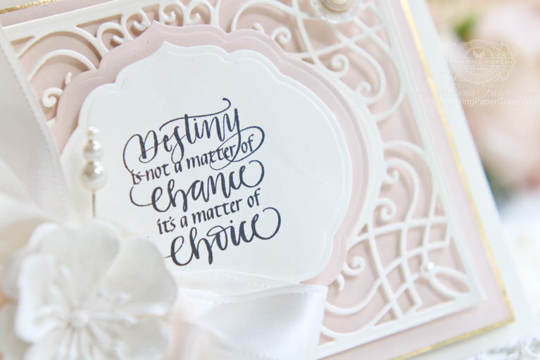 Simple Die Cut Graduated Layers Card by Becca Feeken using Spellbinders Corner Cotillion, Spellbinders Curvy Labels and Quietfire Design - full supply list at www.amazingpapergrace.com/?p=34020