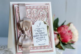 How to do Shadow Layering by Becca Feeken using Amazing Paper Grace Dies by Spellbinders - A2 Swirl Background, Swirl Tag - see full post and supplies at www.amazingpapergrace.com/?p=34078